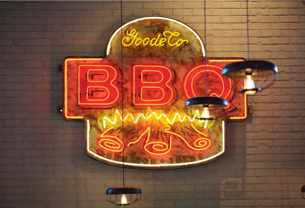 Goode Company Mesquite BBQ Sign inside Dining Room